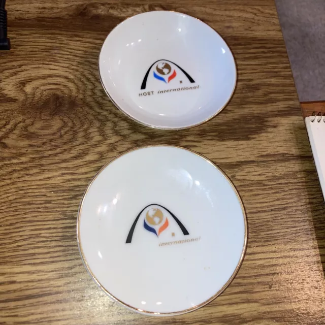 Vintage Host International  trinket pin dish saucers, Set of 2,  4"Diameter