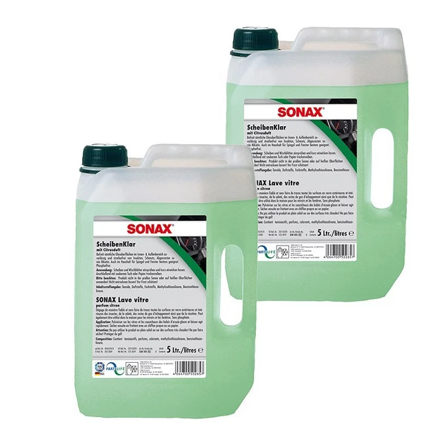 2x5 LITRI SONAX TRASPARENTE DISCHI PULITORE VETRO PULITORE DISCHI