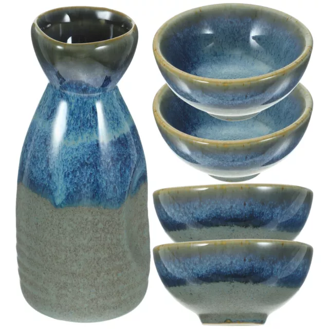 Japanese Sake Set Ceramics Vintage Tea Cups Retro Saki Kettle 3