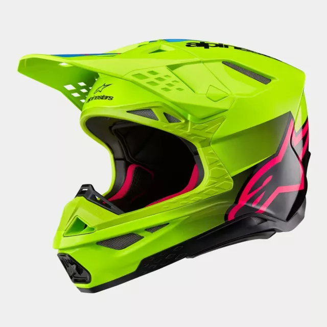 Alpinestars 2024 Supertech SM10 Unite Yellow Fluo Black Pink Motocross Helmet