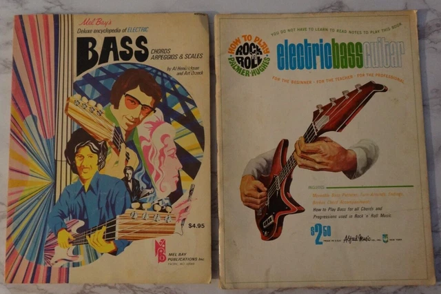 Mel Bay - ELECTRIC BASS - 1974 & Electric Bass Guitar - Palmer Huges 1966 - Vint