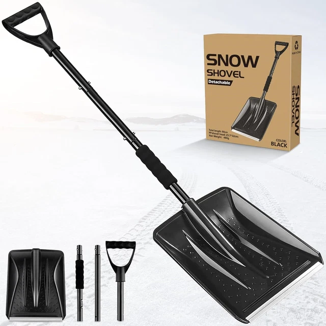 Pala da neve, pala da neve portatile leggera in alluminio 3 in 1 grande capacità,