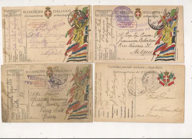 Posta Militare 1915 -1918 - Lotto 4 Franchigie Diversi Militari   Diversi Uffici