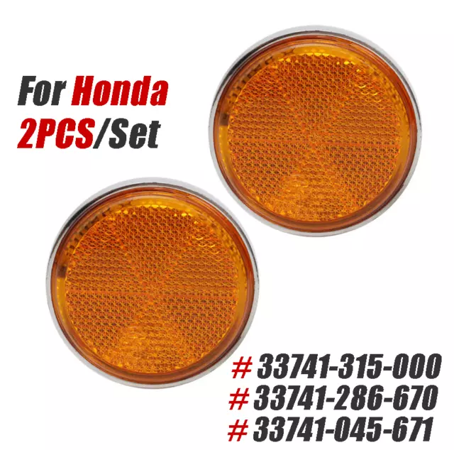 2PCS Amber Front Fork Cover Reflector For Honda CT70 SL70 SL90 Z50A CL100 CB175