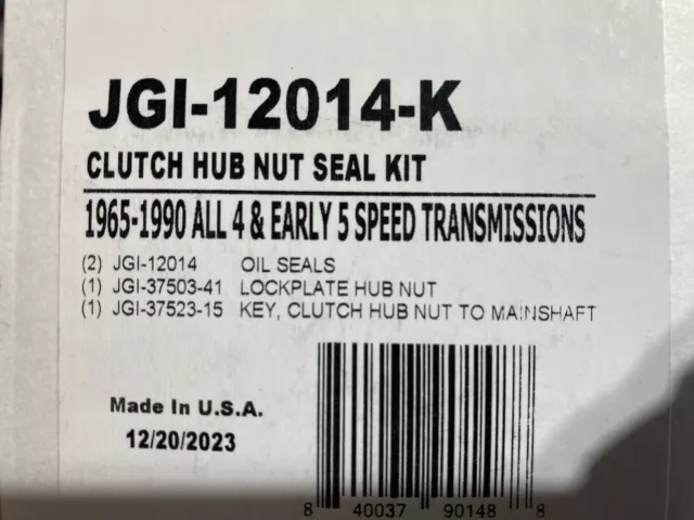 James Gaskets Gskt Kit Cltch Hub Nut Fl Fx Part# Jgi-12014-K 3