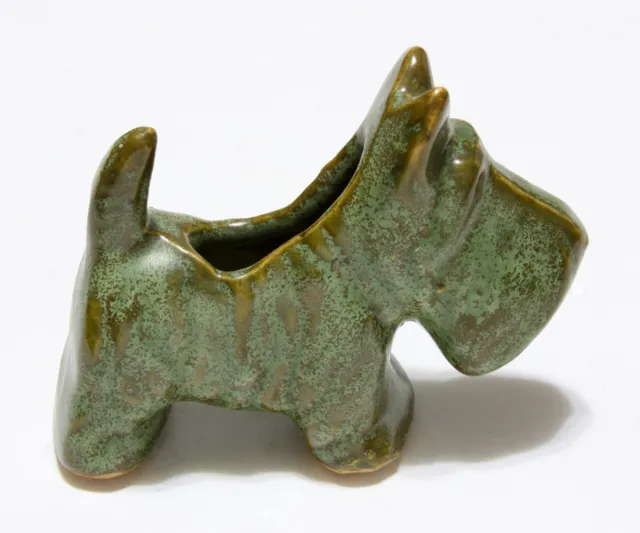 Vintage Scottish Terrier Schnauzer Dog Planter Miniature 4" Glazed Ceramic