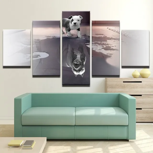 Animal Wall Art Canvas Painting Picture Abstract Home Decor Poster Pitbull Dog