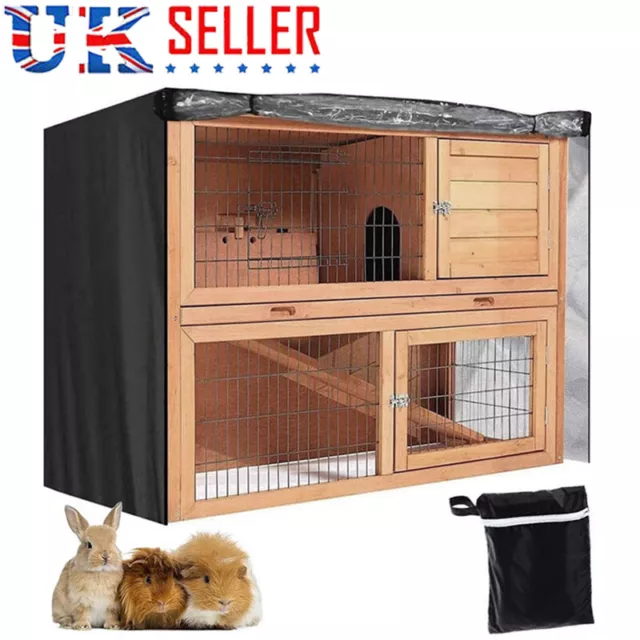 4FT Rabbit Hutch Cover Waterproof Large Double Garden Pet Bunny Cage Covers UK