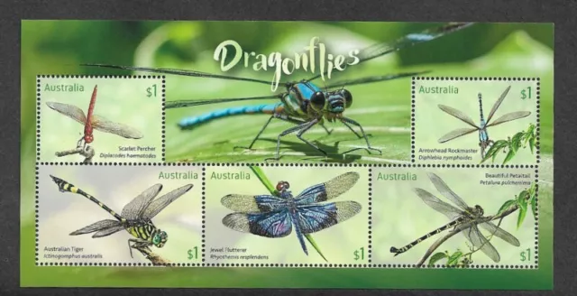 Australia Dragonflies min sheet mnh 2017 insects