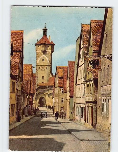 Postcard Klingengasse und Kilgentorturm, Rothenburg ob der Tauber, Germany