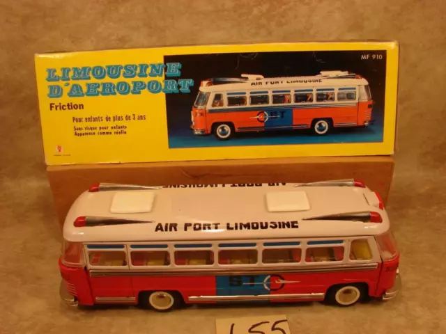 China MF-910 SHANGHAI AIRPORT LIMOUSINE SHUTTLE BUS Friction Tin Toy MB`58  Early