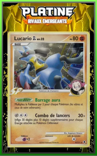 Lucario GL Holo - Platine02:Rivaux Émergeants - 8/111 - Carte Pokémon FR