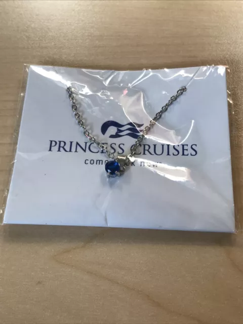 New Princess Cruises Jewelry Pendant Simulated "Sapphire” Blue Stone