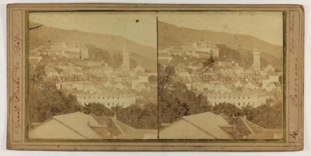 Deutschland Großherzogtum Baden-Baden c1860 Foto Stereo Vintage Albumin