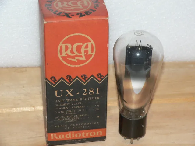 1 NIB RCA UX281 Tube (USA)  Globe