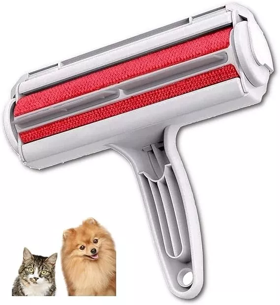 Pet Hair Remover Roller Tool - Reusable Dog & Cat Fur Tool with Self-Cleaning Ba