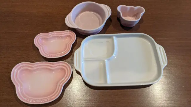 LE CREUSET PINK Baby Plate Set of 5 $94.00 - PicClick