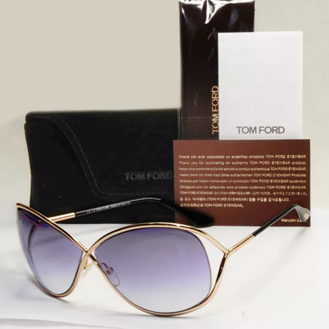 Tom Ford Sunglasses Miranda Gold Dark Purple Grey Gradient FT0130 TF 130 28B