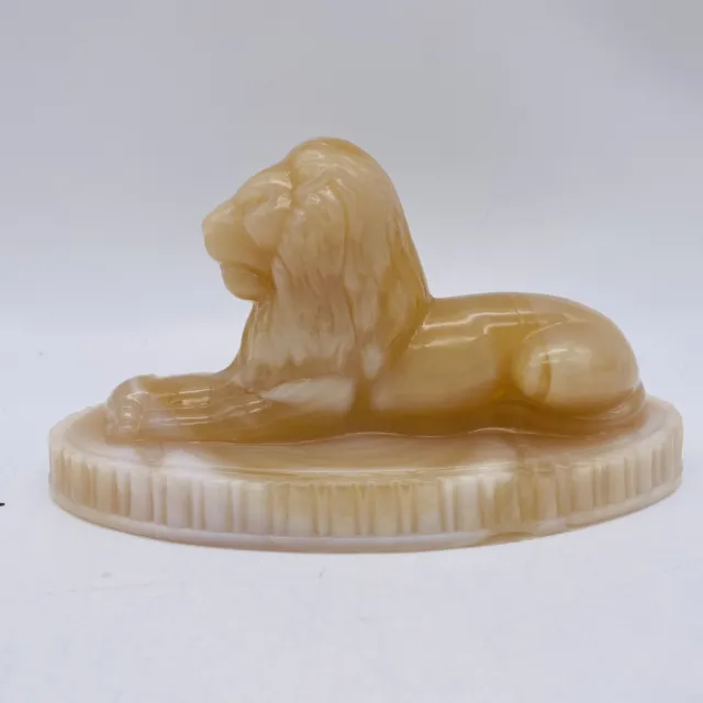 Oscar Lion Cameo Pink Slag Vogelsong Summit Art Glass Paperweight 1981 (B)