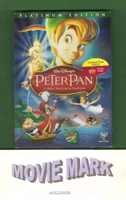 PETER PAN 1953 Walt Disney Home Video Platinum Edition 2-Disc DVD 📀 ☆NEW☆ BONUS