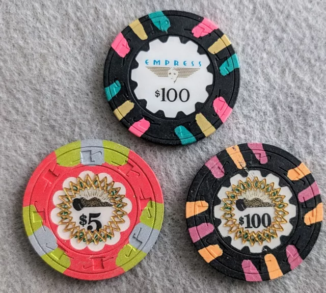 3 Beautiful Poker Casino Chips