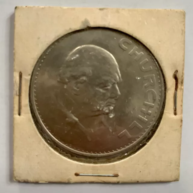 1965 Sir Winston Churchill Queen Elizabeth Commemorative Crown/5 Shilling Coin