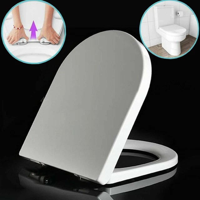 LUXURY WHITE HEAVY Duty D Shape Soft Close Toilet Seat With Top Fixing Hinges Uk 21.51 PicClick
