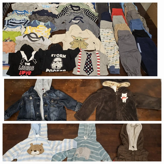 Baby Boy 3-6 Months Winter Clothes 69 Pieces Onsies Pants Jackets Carter Gerber