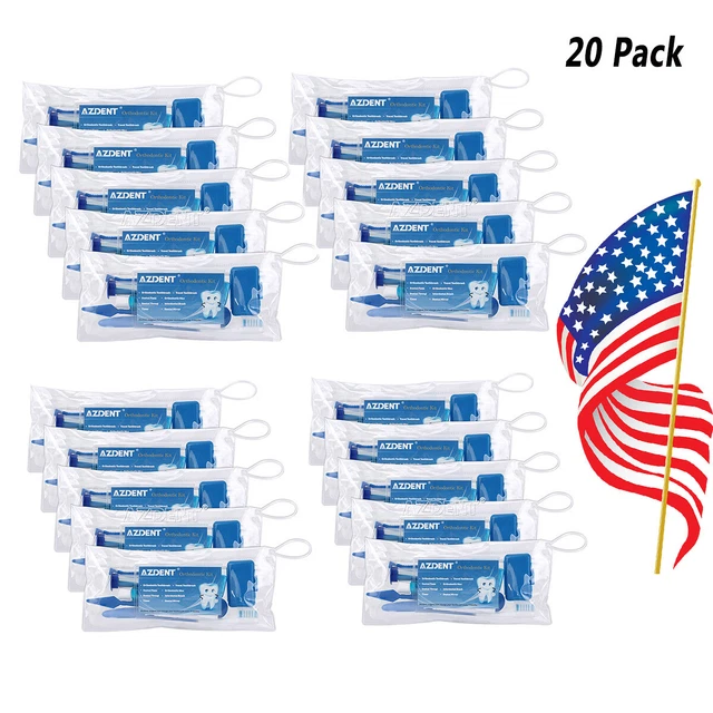 20Pack Dental Orthodontic Tooth Brush Interdental Floss Oral Care Kit Supply