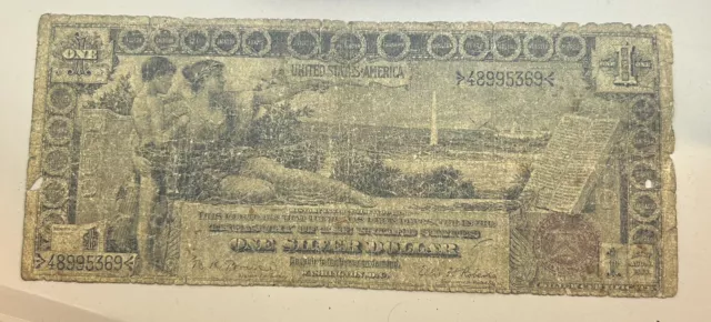1896 One Dollar Silver Certificate $1 Bill Large Size Educational Note