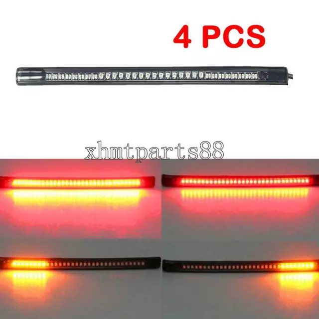 4Pcs Flexible Motorcycle 48 LED Strip Turn Signal Tail Brake Stop Running Lights 2