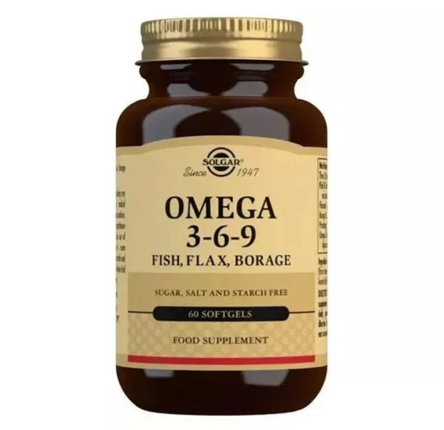 SOLGAR OMEGA 3 6 9 Fish Flax Borage Oil Softgels 60 Softgel Tablets £