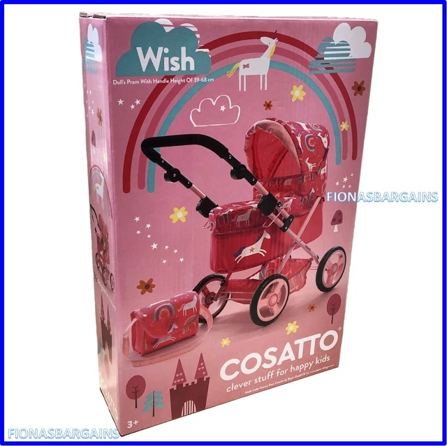 Cosatto Wish Unicorn Design Dolls Pram and Matching Pink Bag - NEW & SEALED