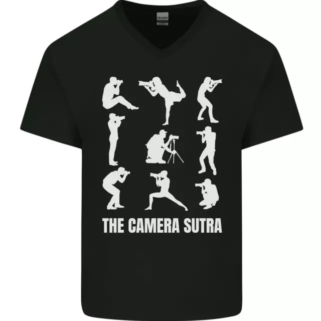 Camera Sutra Funny Photography Photographer Mens V-Neck Cotton T-Shirt