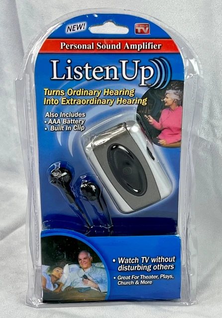 Amplificador de sonido personal y auriculares Listen Up como se ve en la televisión, nuevos