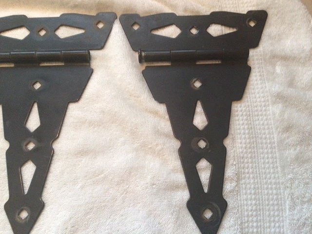 3-Black T-Strap Hinges Cast Iron Heavy Duty 10” Barn Door Fence Gate 4