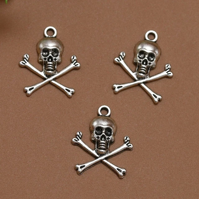 20 Stück Legierung Schädel Anhänger Charms DIY Schmuck Herstellung Zubehör für 2