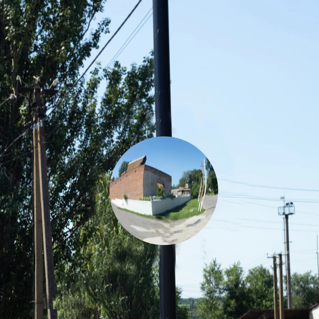 LuusMm Réflecteur De Route, Miroir De Sécurité Extérieur, Miroir d'angle, Miroir De Circulation Convexe, Miroir De Sécurité Courbe Grand Angle, Miroir De Sécurité Parabolique,60cm