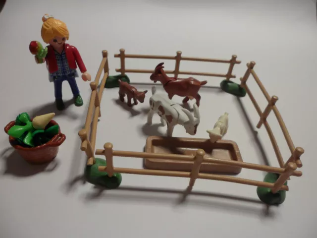 Playmobil Bauernhof Zubehör Bäuerin mit Ziegengehege