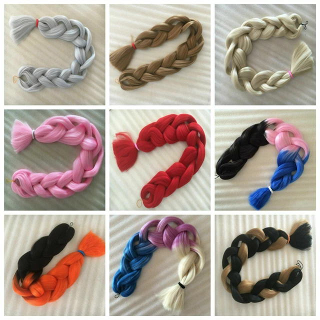 41” 165g Single Pure Color Silk Soft Braids Fiber Synthetic Hair Extension