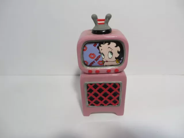 2001 Ceramic Betty Boop Tv Salt And Pepper Shaker Set