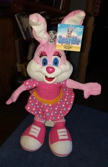 NEW PARK RESORTS Sparkys Starland Krew Sparkle Pink Rabbit Plush Soft ...