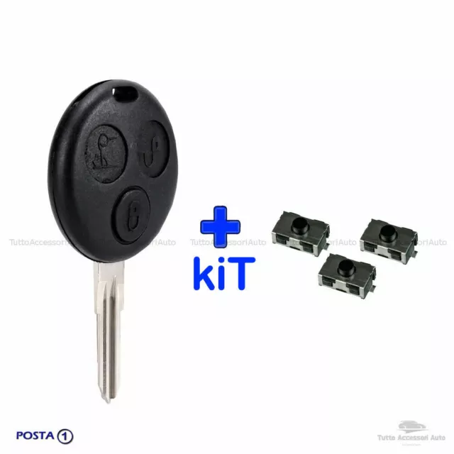 Cover Chiave Scocca Micropulsanti Telecomando Chiave 3 Tasti Smart 450 Fortwo
