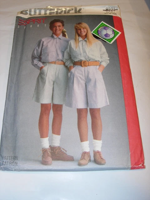 WOMENS UNCUT BUTTERICK 6221 Sewing Pattern BUTTON FRONT SHIRT SHORTS SIZE 6 8 10