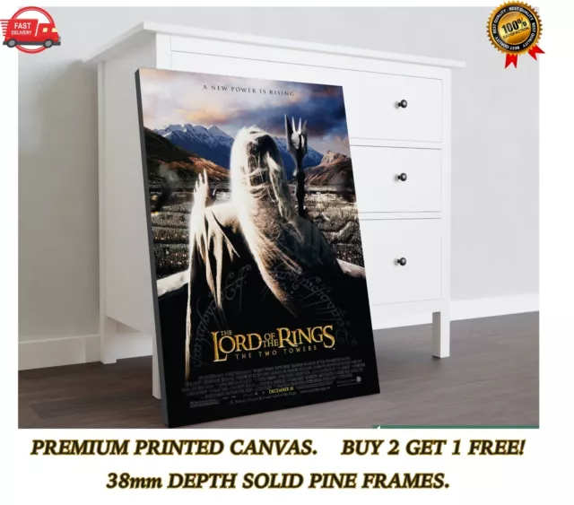 Lord of the Rings Two Towers Movie Large CANVAS Art Print Gift A0 A1 A2 A3 A4
