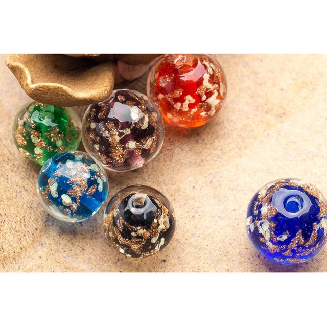 Kristall-Anhänger-Perlen 3x Lampwork Anhänger Runde Glas Perlen Lampwork 2