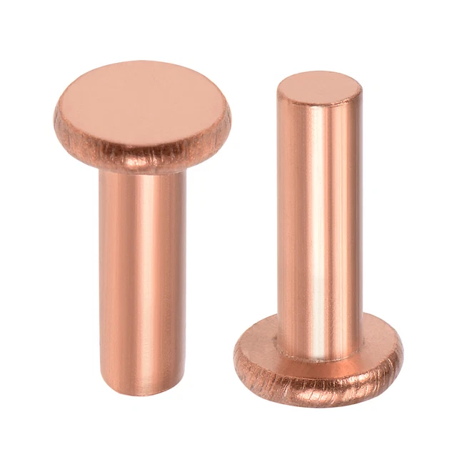25Pcs 13/64"x5/8" Tête plate Cuivre Rivets solides attaches