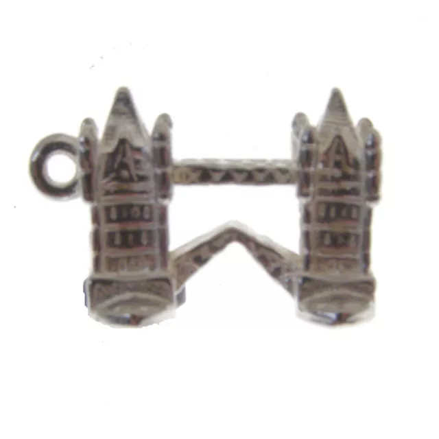 Sterling Silver Tower Bridge Pendant.  Large Solid Silver London Bridge Pendant