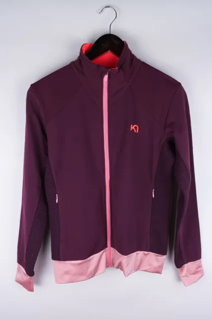Kari Traa Women Track Jacket Activewear Purple Stretch Full Zip size M UK12