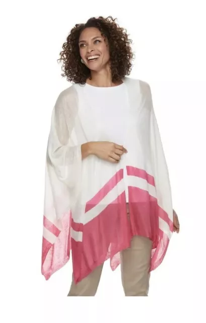 Chaps Womens Colorblock Ruana Shawl Wrap NWT One Size Fits Most 54"L x 45"W $50